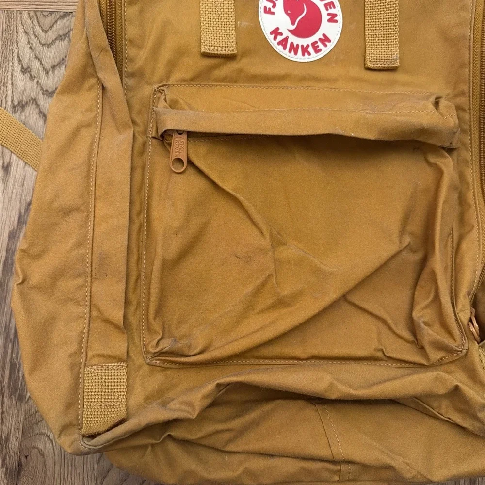 Yellow Fjällräven Kånken Backpack Yellow Brown Handles Utility